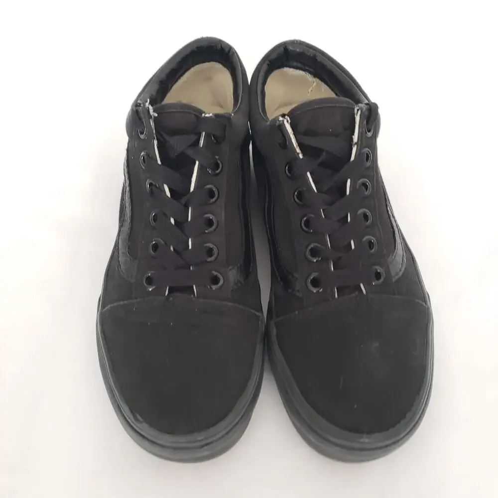 VANS Off The Wall SIZE 4 (MENS) 5.5 (WOMEN) Youth Lace Up Sneakers Black